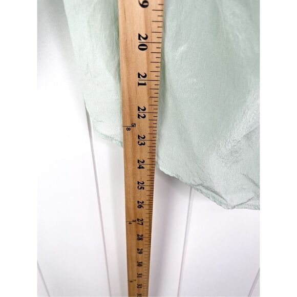 Roberta Freymann Silk Mint Double Tie Neck Peasant Blouse XS - Picture 7 of 10